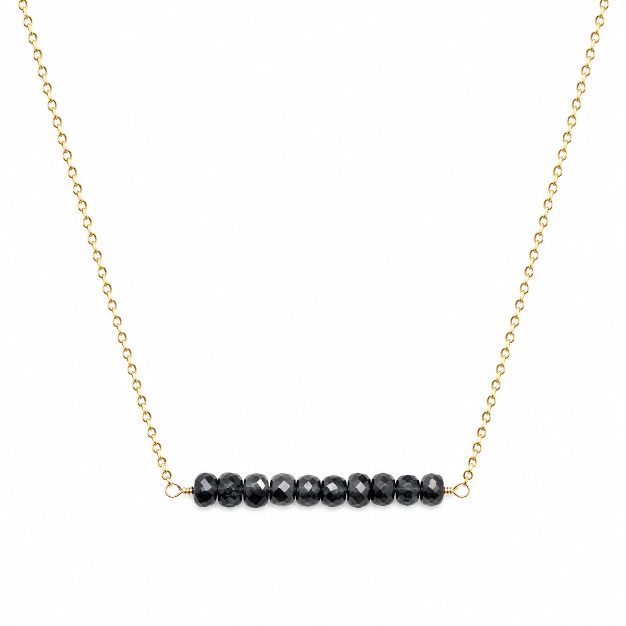 Gold Filled Kyanite Gemstone Bar Necklace 