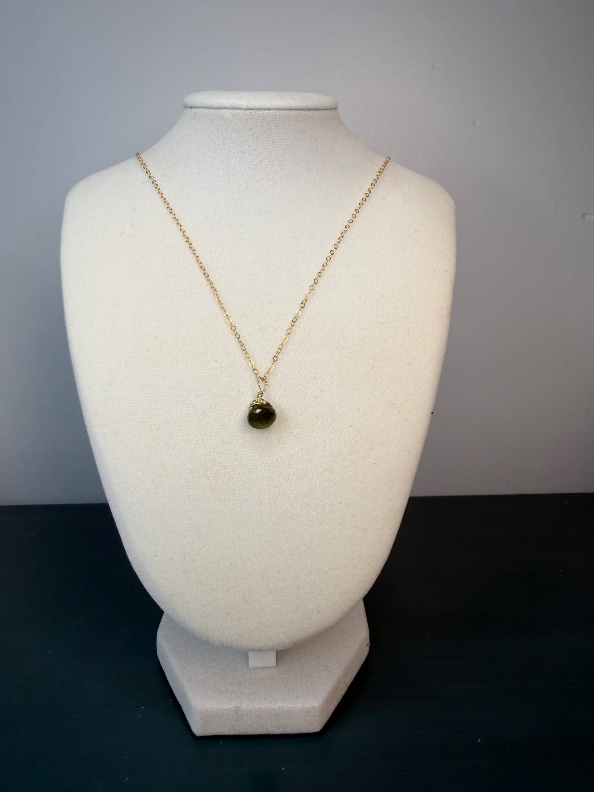 Vesuvianite Gemstone Pendant on Gold Filled Necklace  - thumbnail 3 of 3