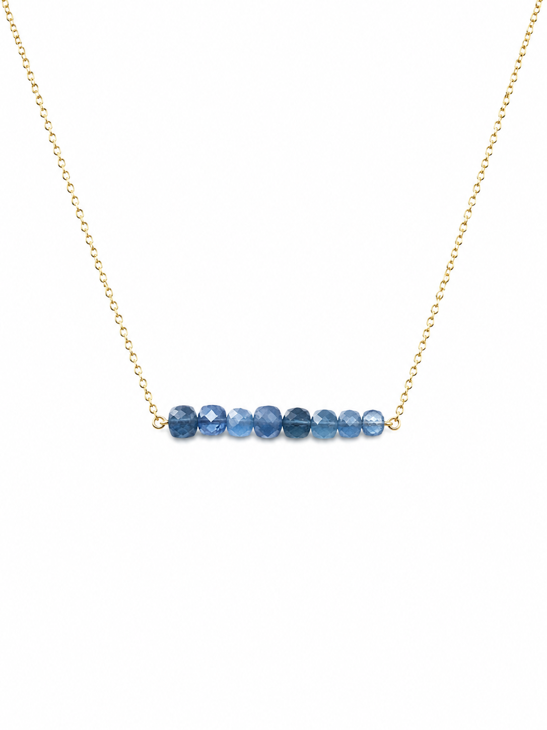 Gold Filled Santa Marie Aquamarine Bar Necklace 