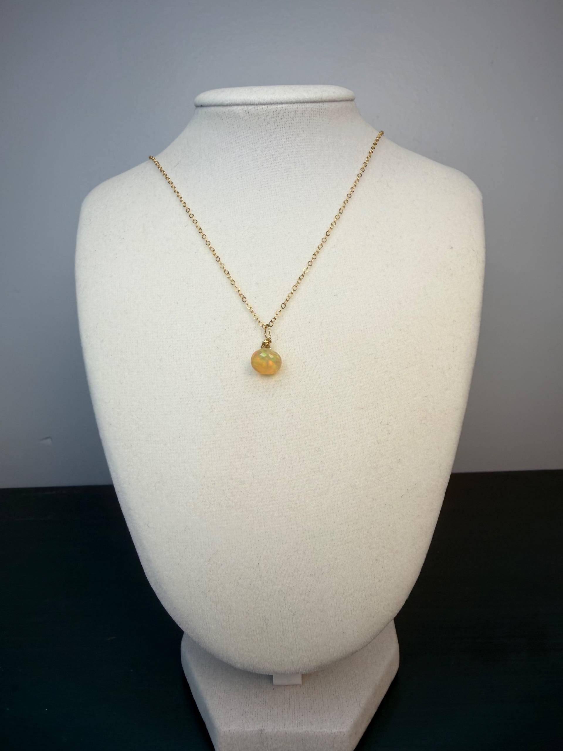 Gold Filled Necklace with Ethiopian Opal Gemstone  - thumbnail 2 of 2