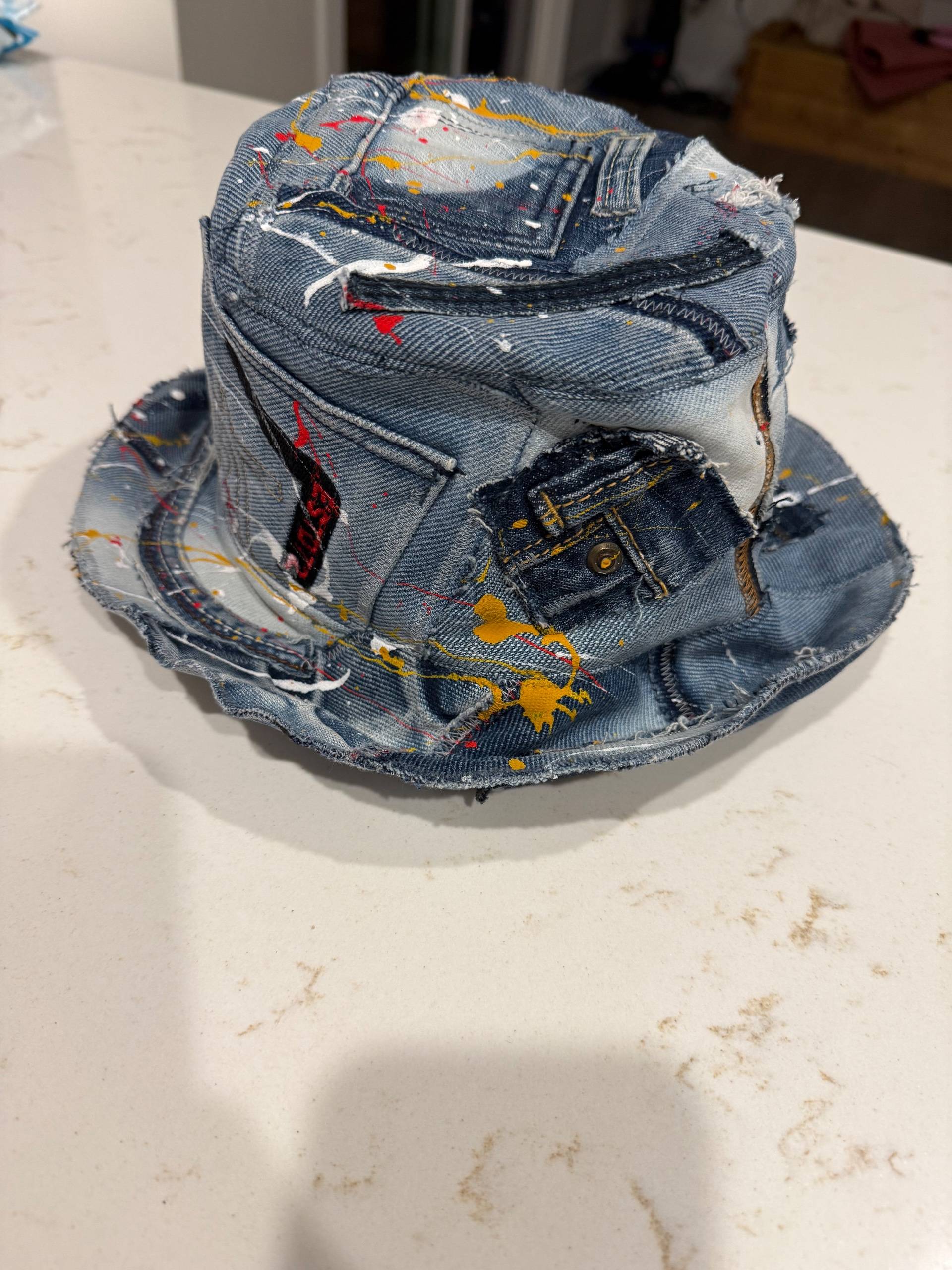 Paint splatter, distressed Bucket Hat - thumbnail 4 of 4
