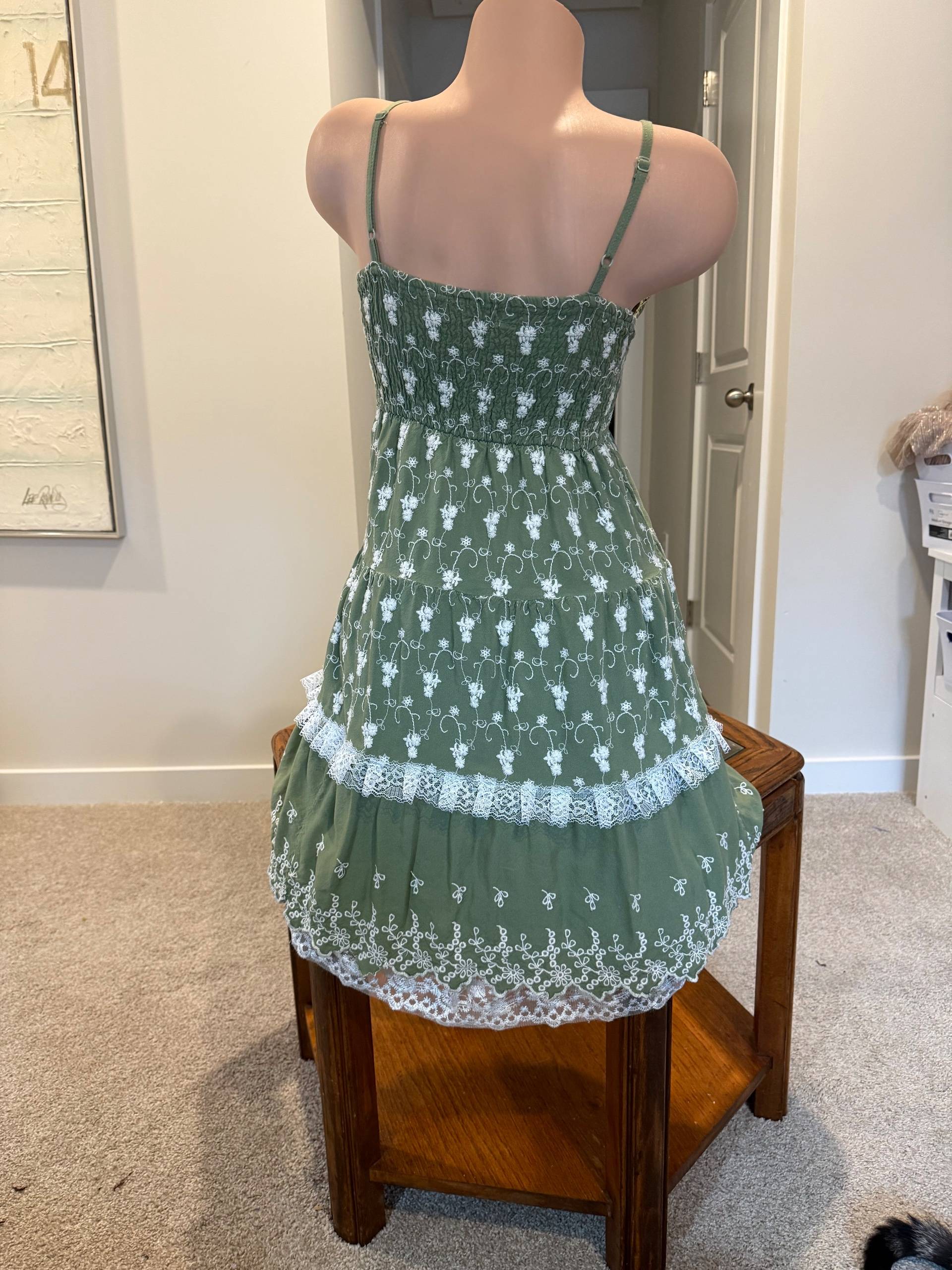 Sage Lace Garden Mini Dress 🌿 - thumbnail 2 of 2