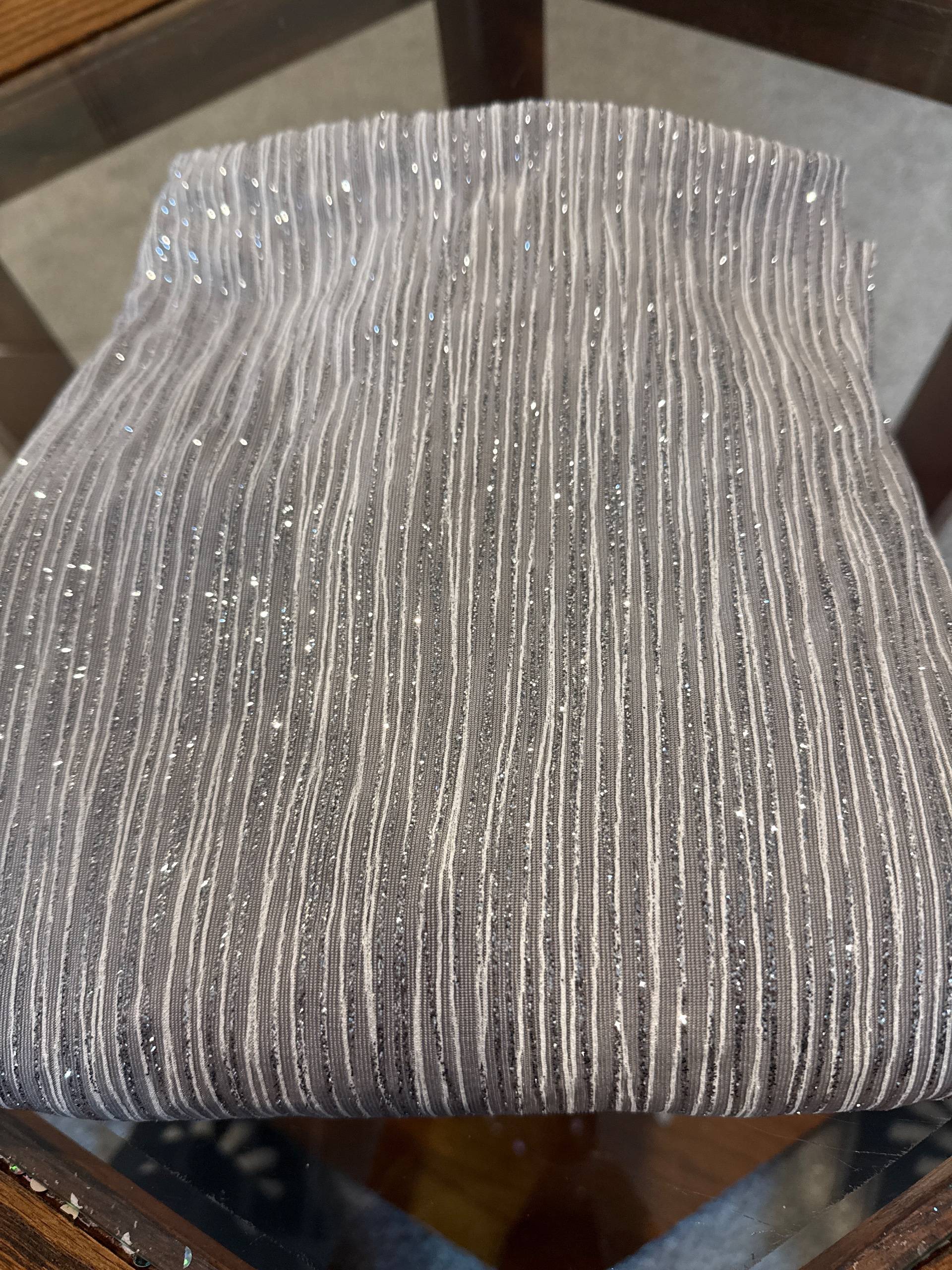 Silver Moonlight Glitter Stretch Fabric – 1 Yard - thumbnail 2 of 2
