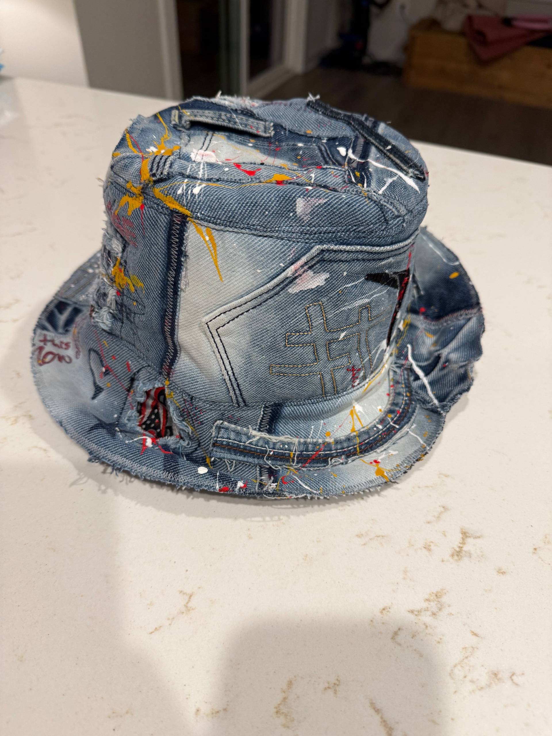 Paint splatter, distressed Bucket Hat - thumbnail 3 of 4
