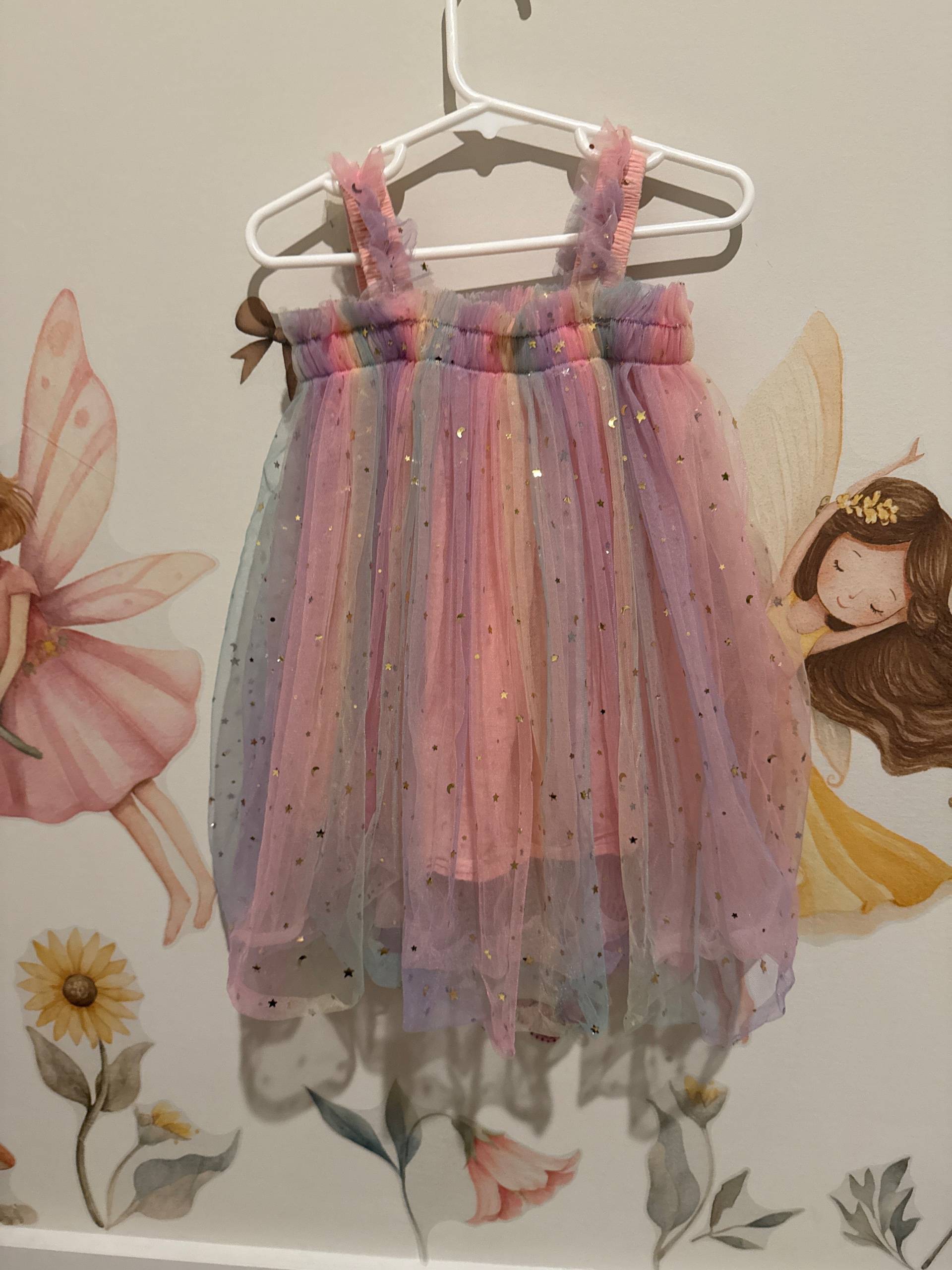✨ Enchanted Rainbow Fairy Tulle Dress for Little Girls | Sparkly Floral Party Dress-size 24 months - thumbnail 3 of 3