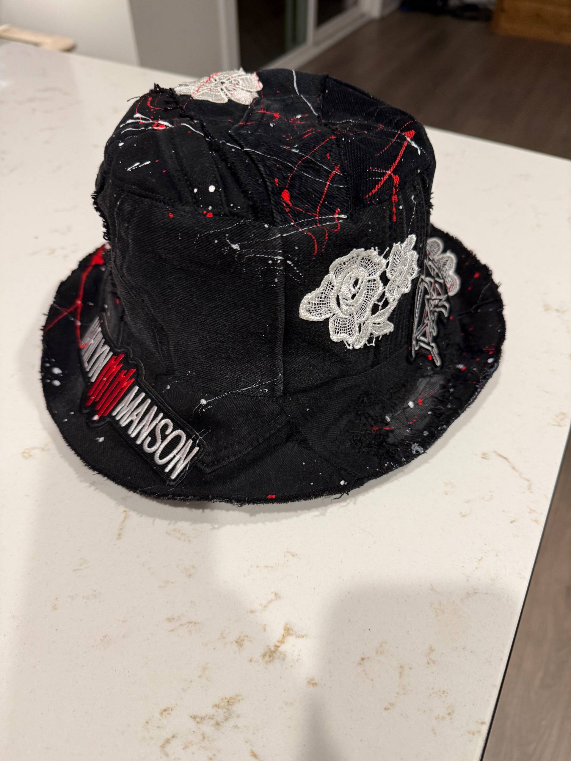 White Zombie & Marilyn Manson Upcycled Bucket Hat - thumbnail 3 of 4