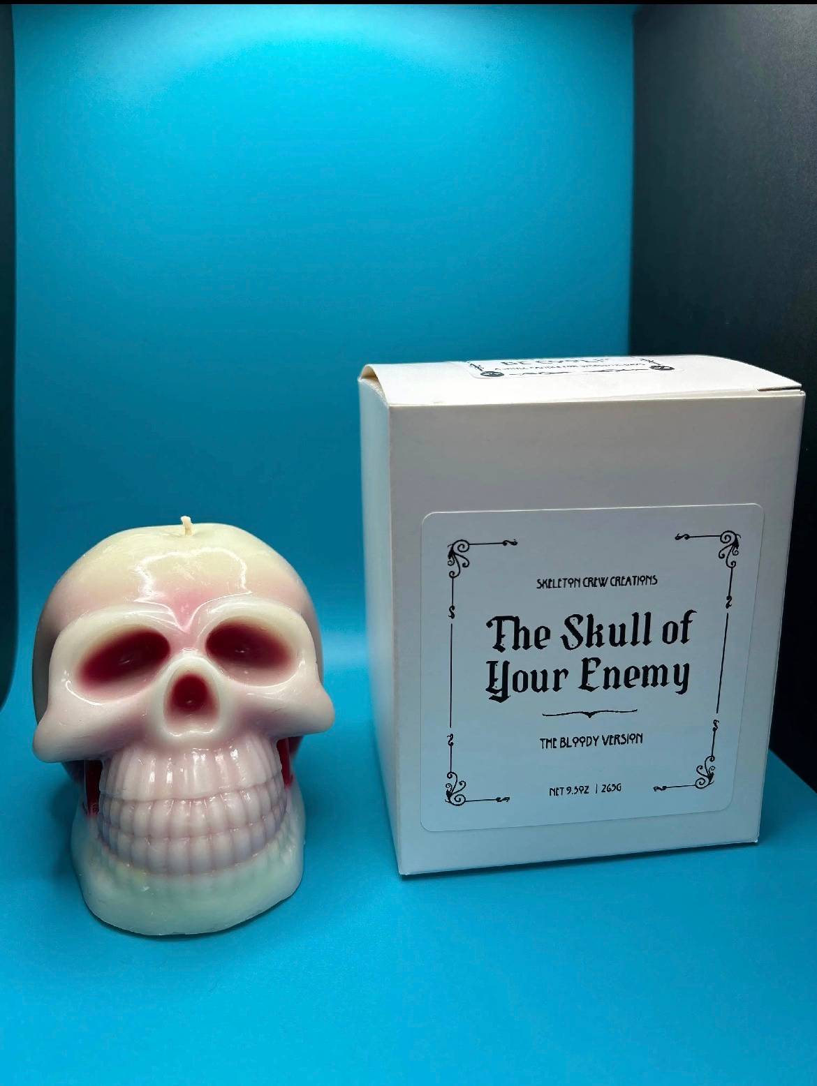 Black Bleeding skull Candle - Rose Scented - thumbnail 3 of 3