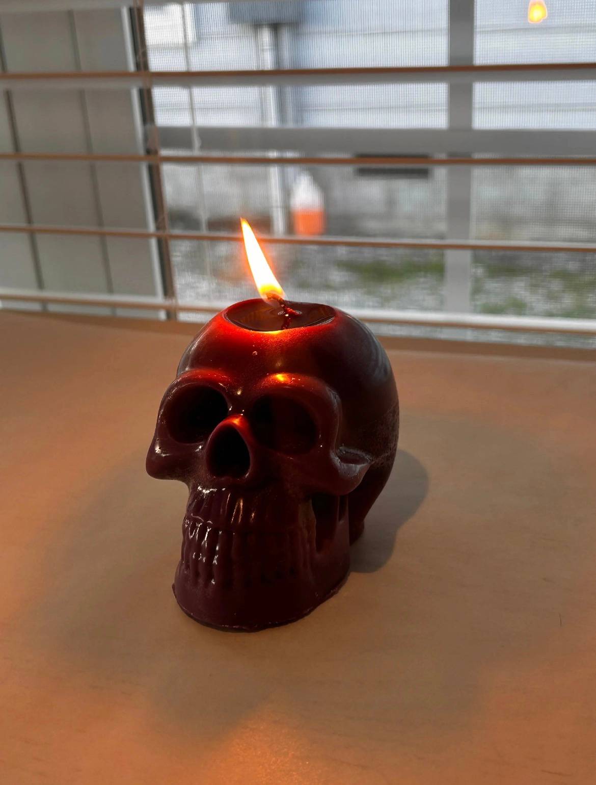 Purple Bleeding Skull Candle - Cherry Blossom Scent - thumbnail 2 of 4