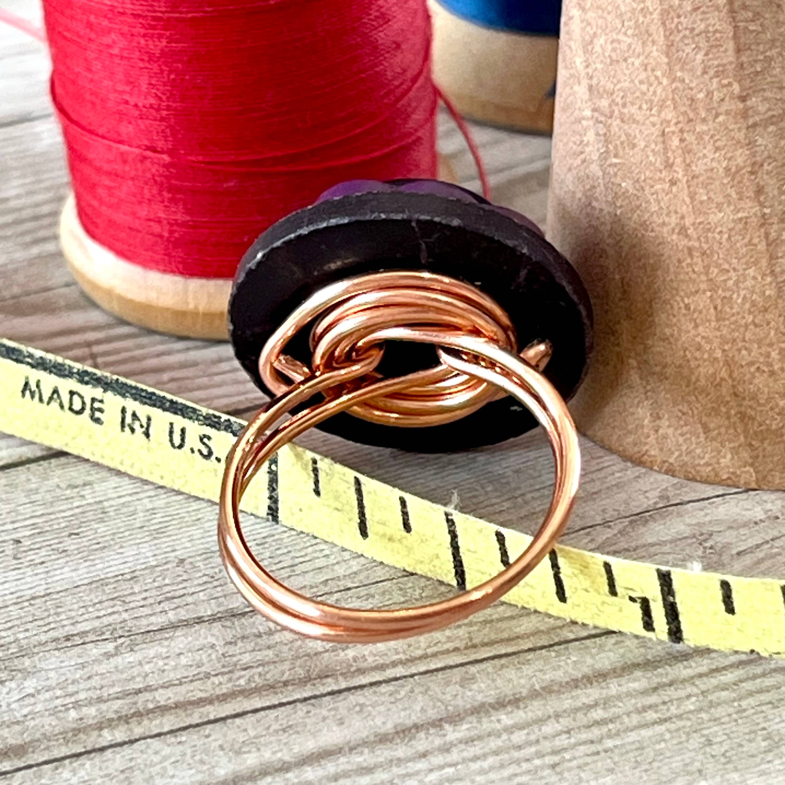 Purple Stacked Vintage Button Ring size 7 or custom sizing available  - thumbnail 5 of 7