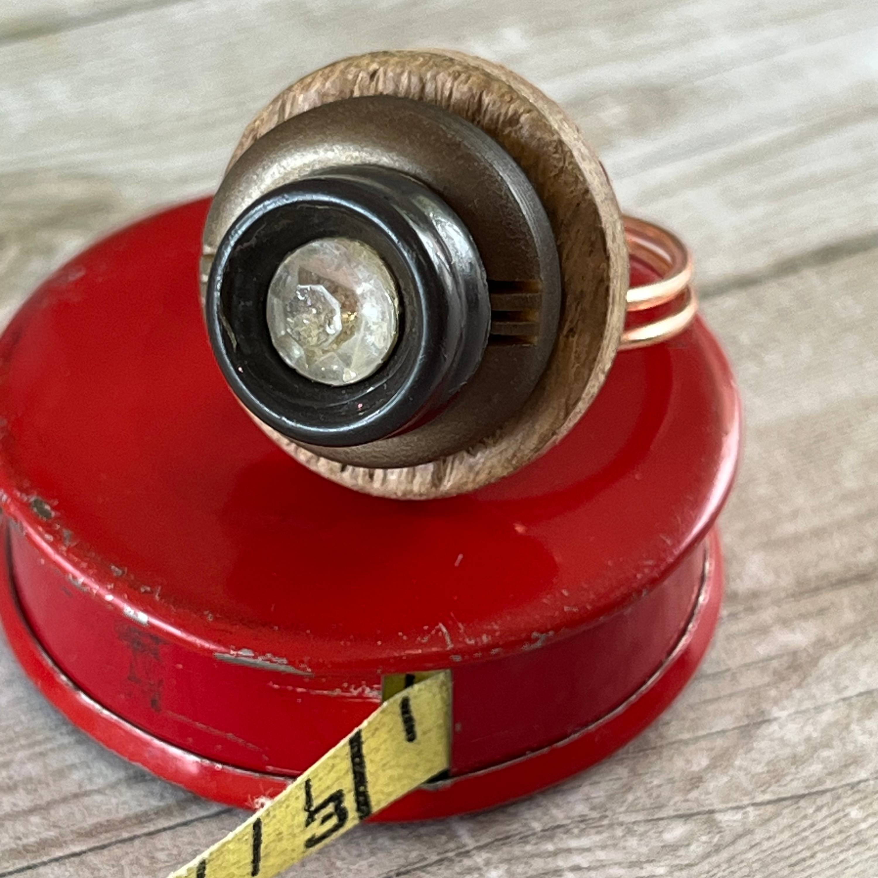 Brown Rhinestone Stacked Vintage Button Ring size 7 or Custom Sizing Available  - thumbnail 7 of 8