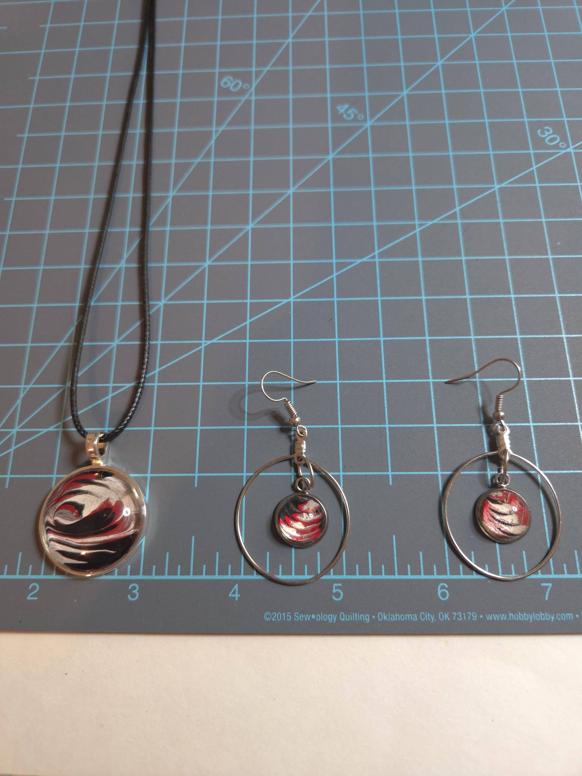 Upcycled Paint Pendant and Earrings  - thumbnail 6 of 6