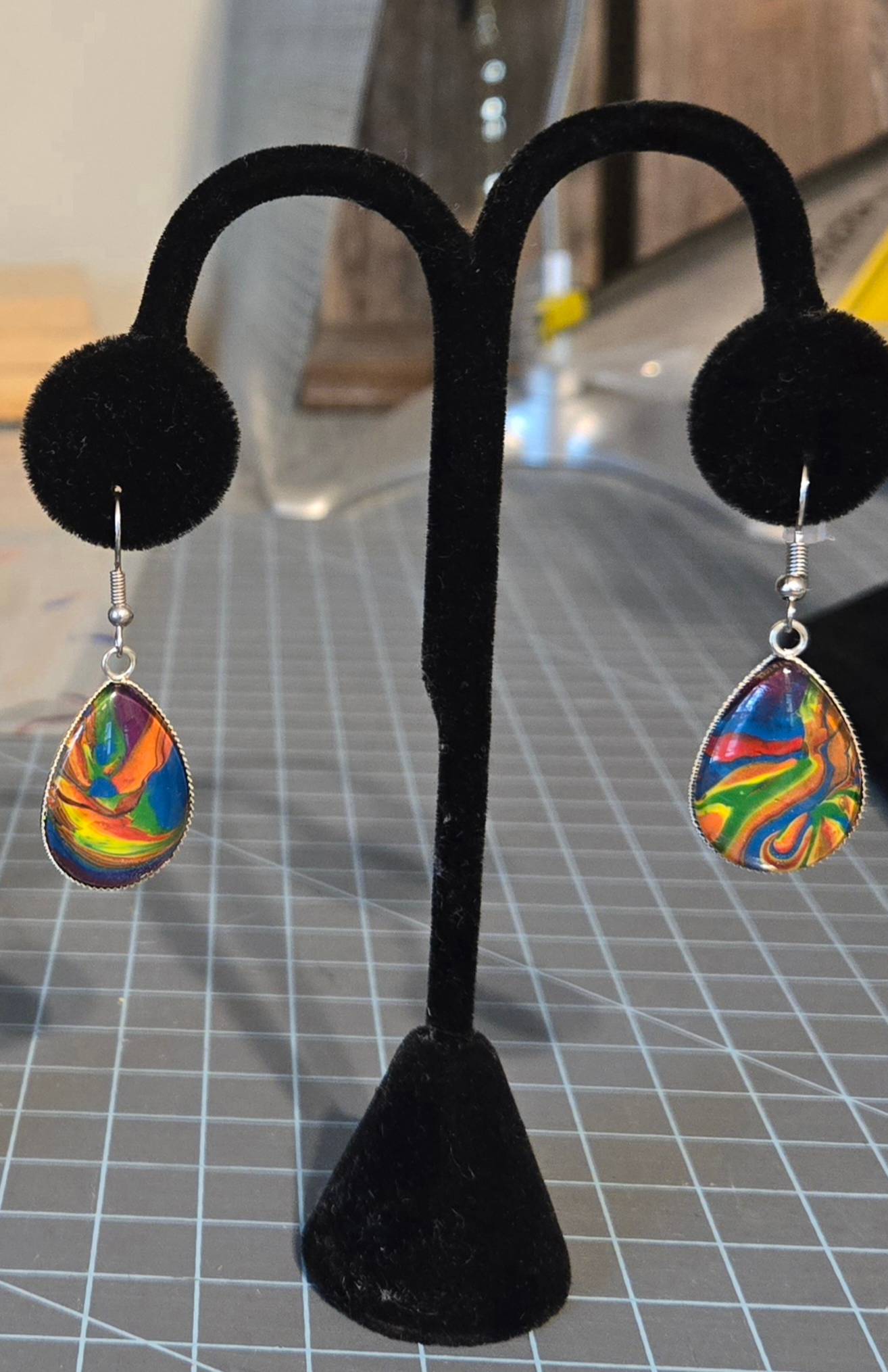 Rainbow Tear Drop Earrings  - thumbnail 4 of 4