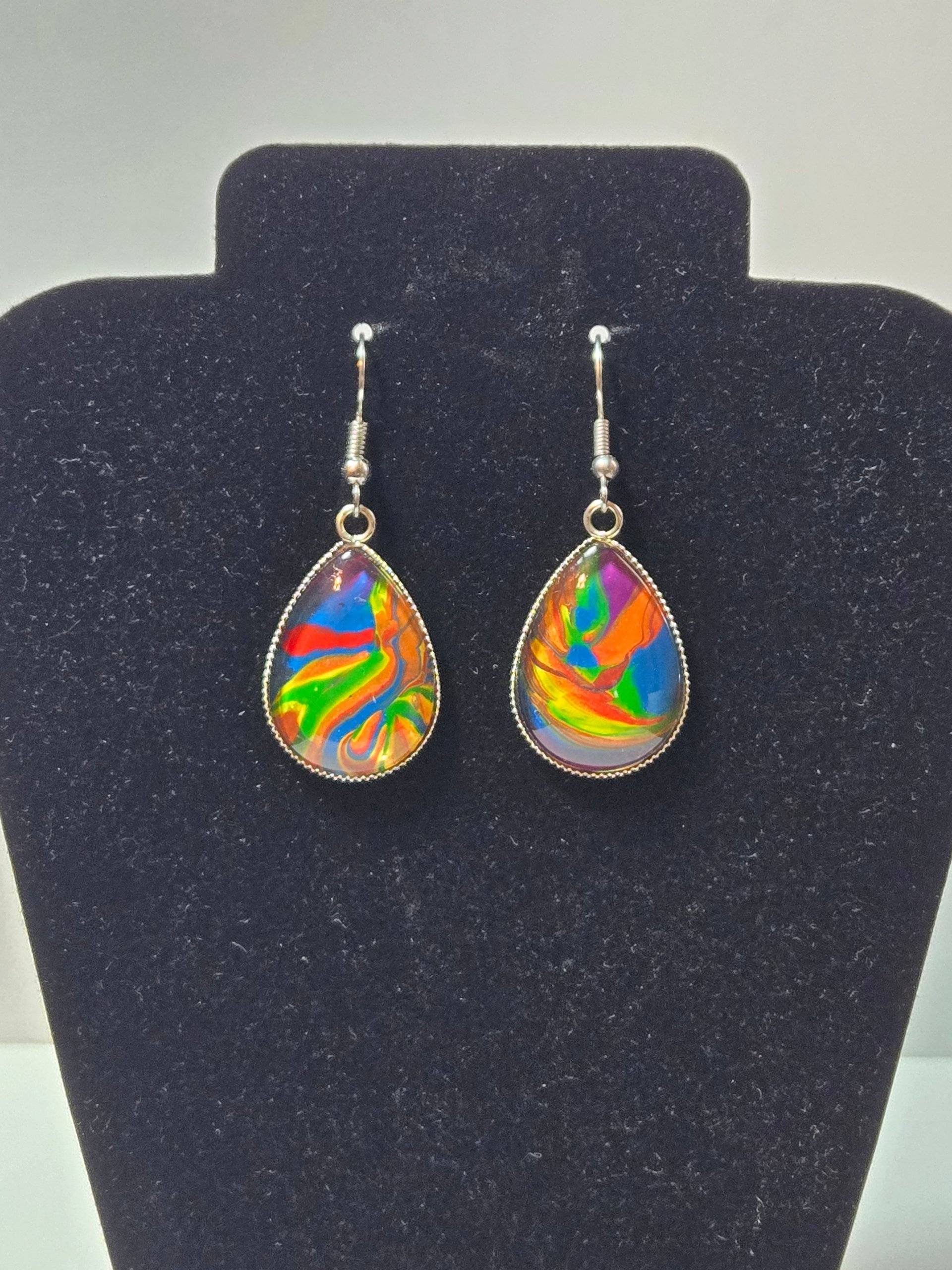 Rainbow Tear Drop Earrings  - thumbnail 2 of 4