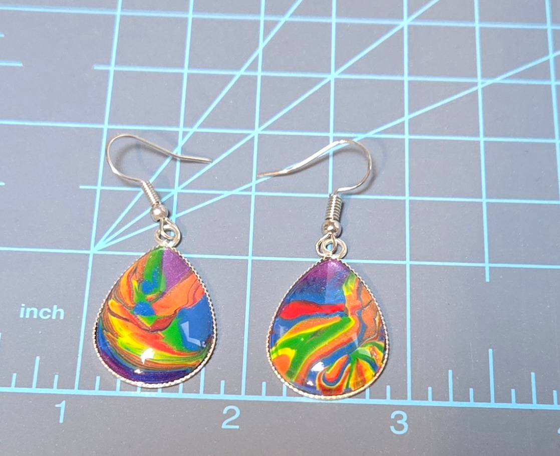 Rainbow Tear Drop Earrings  - thumbnail 3 of 4