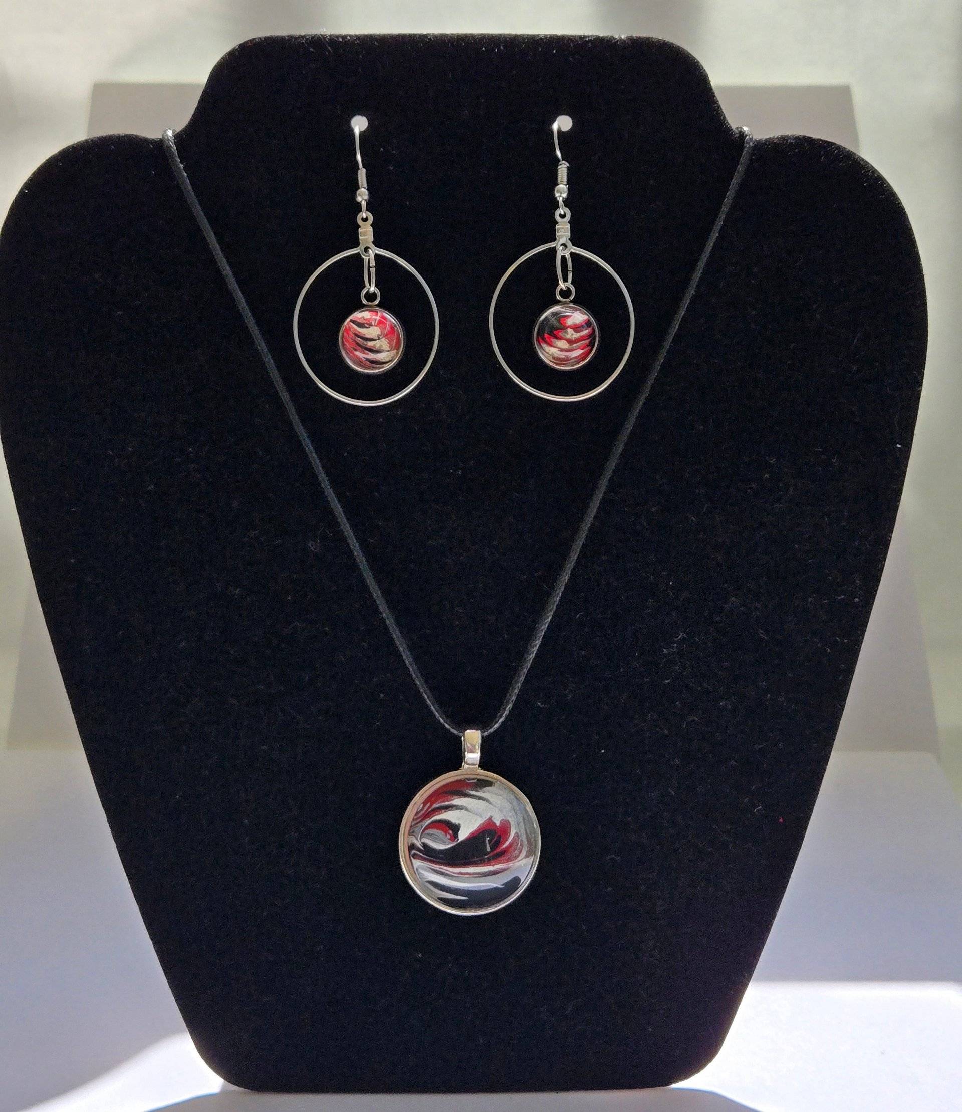 Upcycled Paint Pendant and Earrings