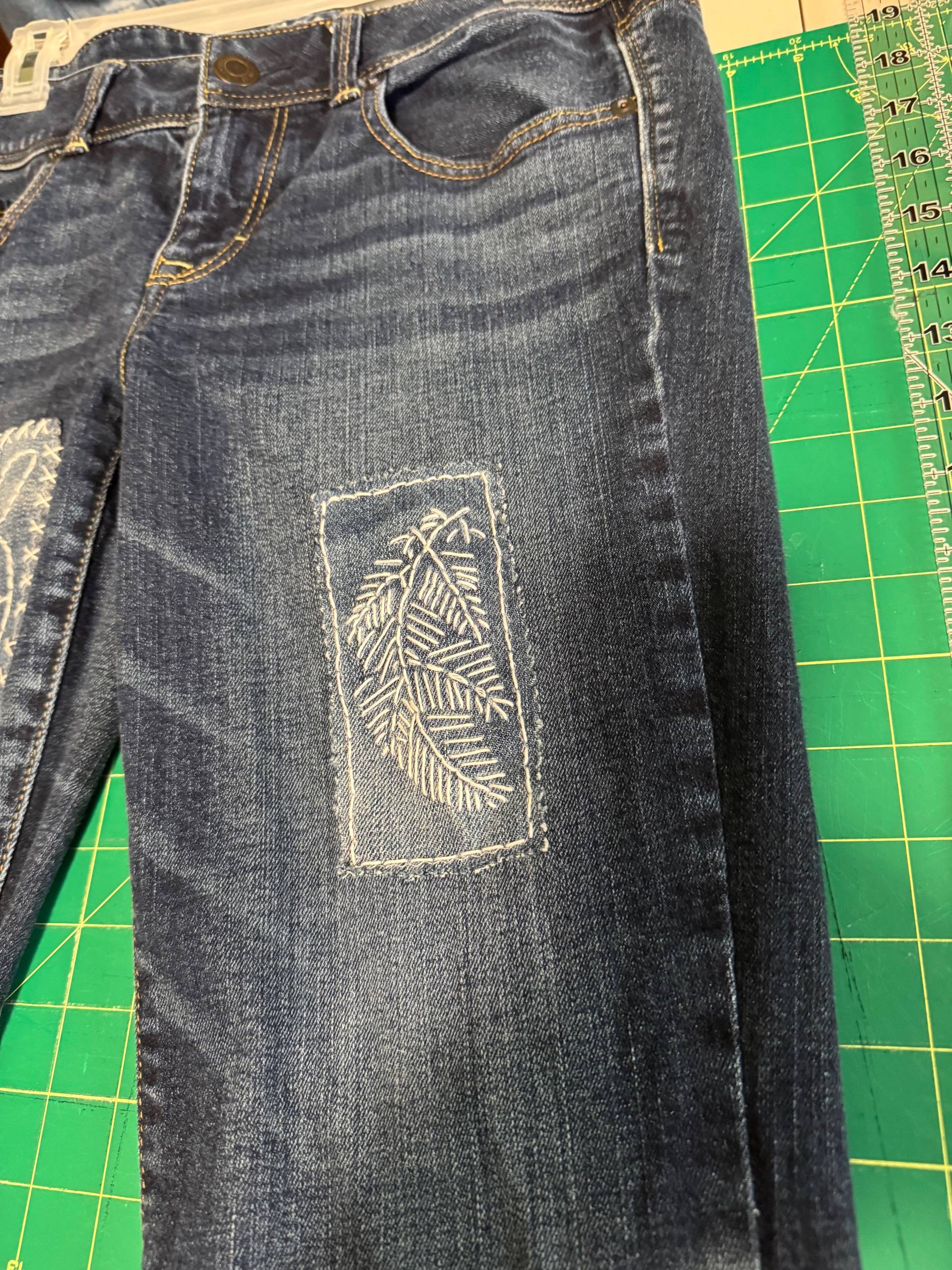 Upcycled one of a kind jeans - thumbnail 2 of 7