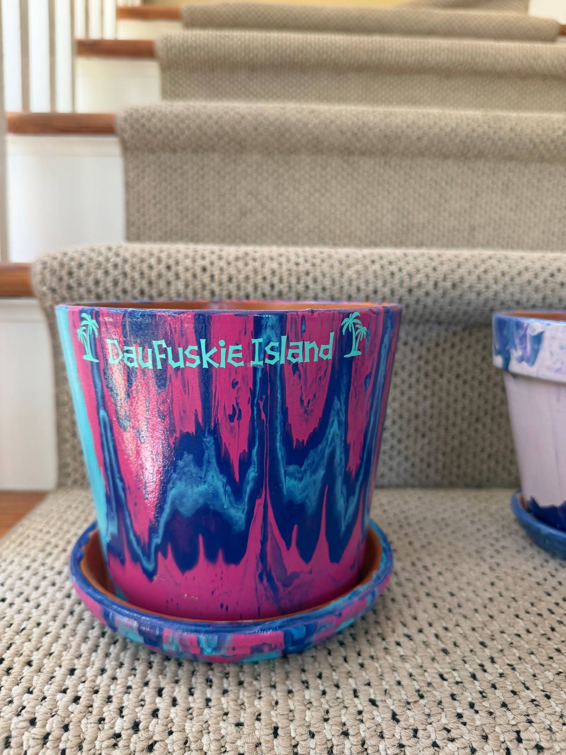 Hand painted terra cotta flower pots - thumbnail 3 of 8