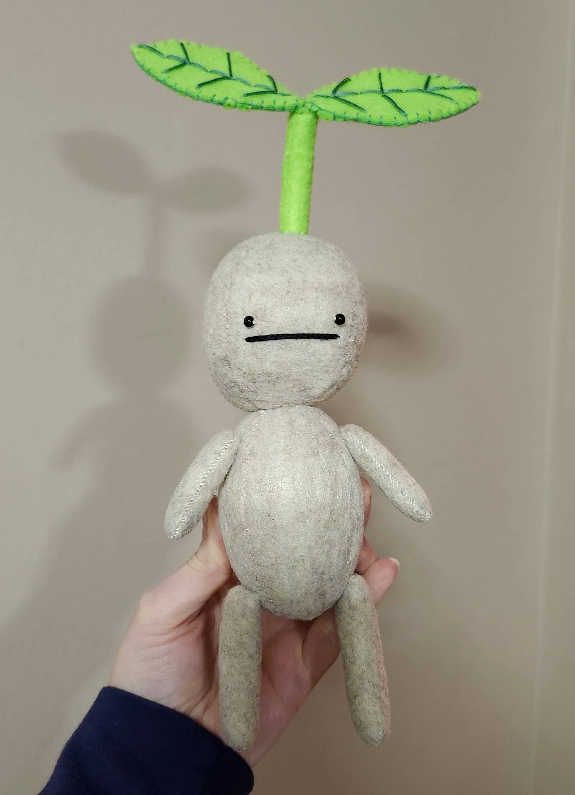 Rutabaga the Sprout Creature: Handsewn Felt Doll